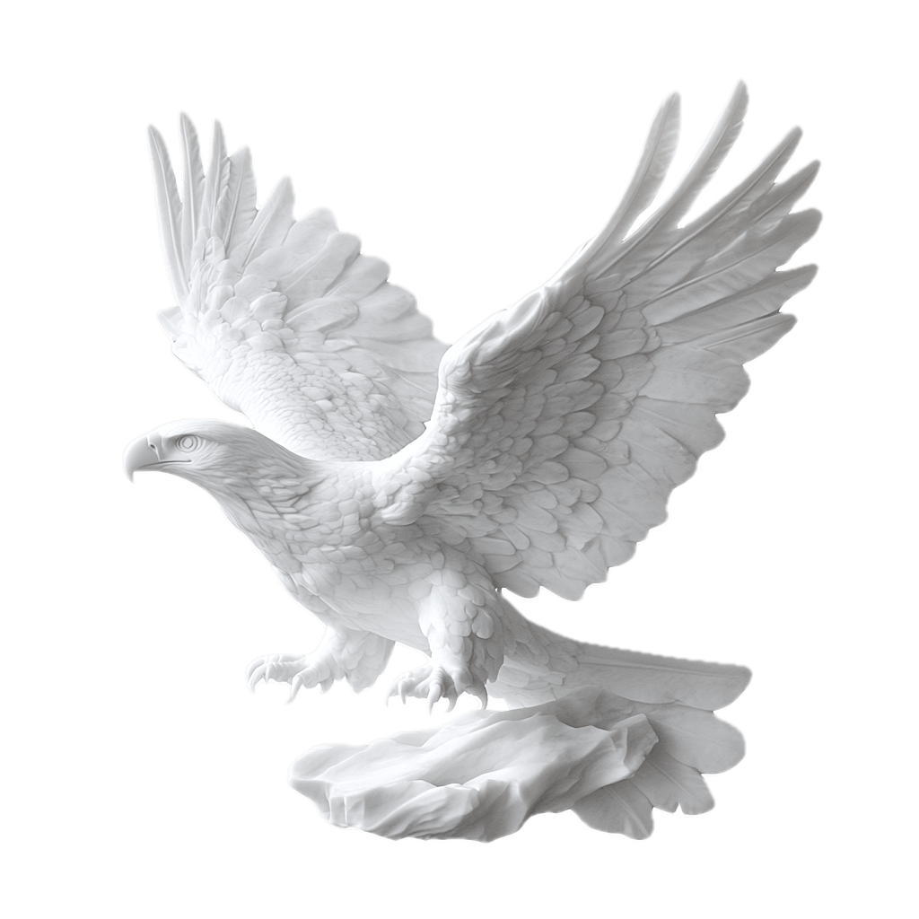 White Marble Eagle Sculpture